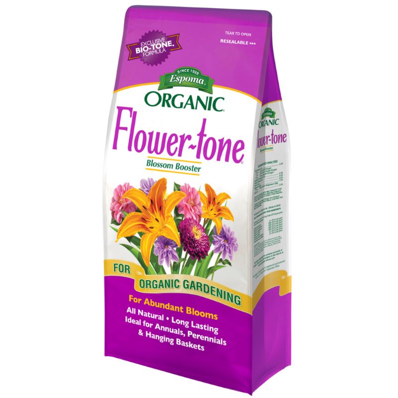 flower seed fertilizer Espoma Flower-tone 4 lb – Unity Church Hill Nursery, LLC