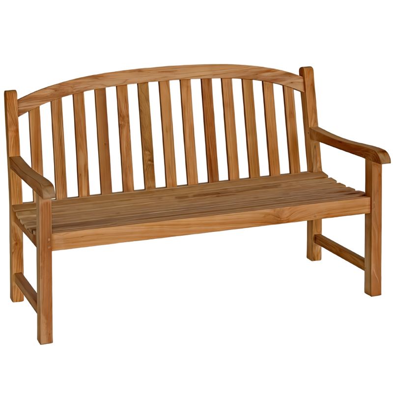 A stock image of a teak wood 5' Victoria Bench.